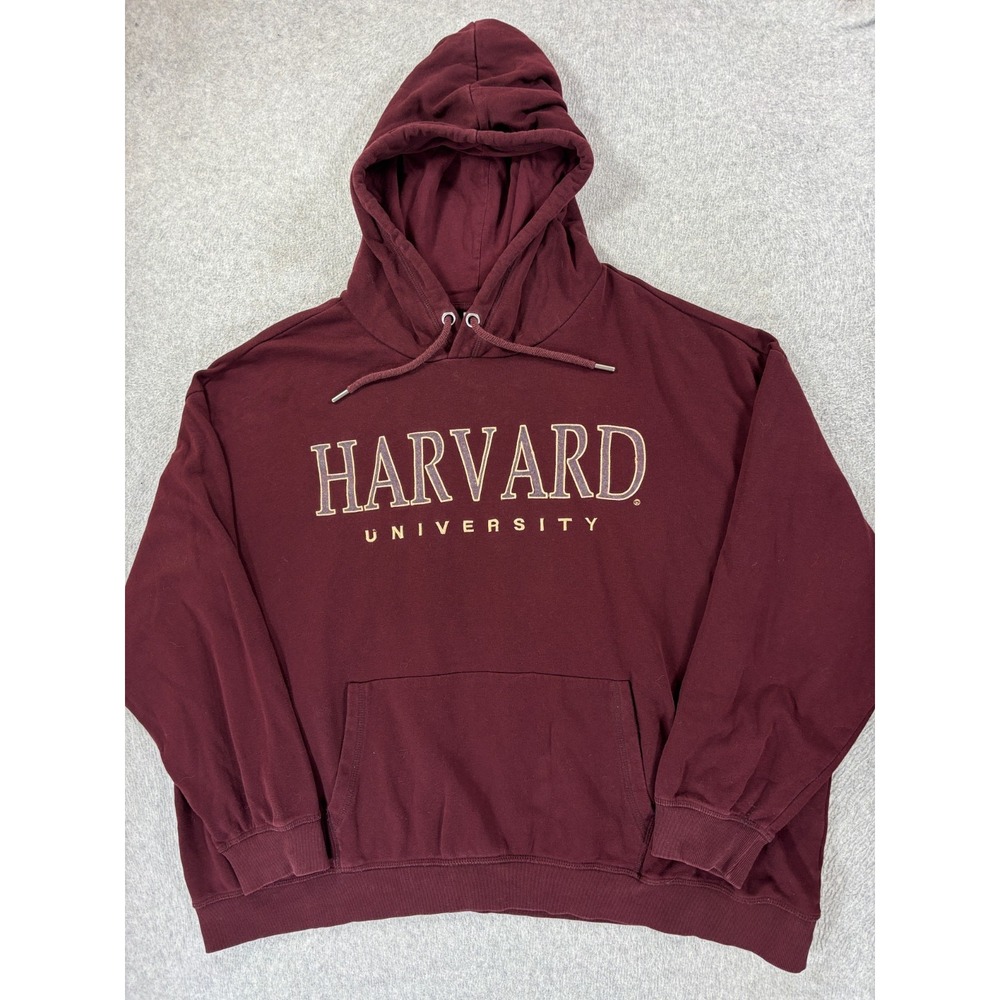 Harvard University Crimson Stitched Logo Campus Hoodie Sweatshirt‎ (Women's 2XL)
